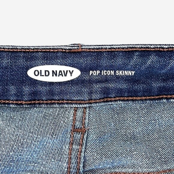 Old Navy Womens Pop Icon Skinny Jeans Size 12L Distressed Look EUC! - Picture 5 of 11